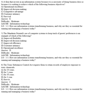 management information system test bank 16th Edition